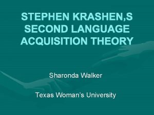 Stephen krashen language acquisition