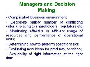 Types of decision making in management