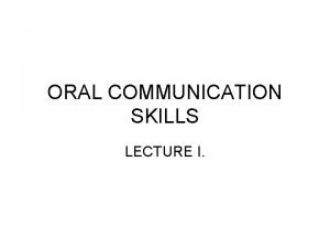 Oral communication conclusion