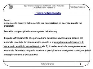 Dipartimento di Ingegneria dei Materiali e della Produzione