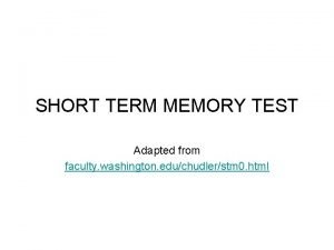 Short story for memory test