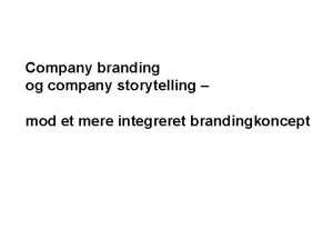 Storytelling branding