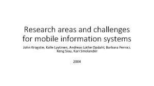 Mobile information systems