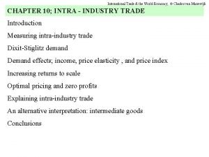 International Trade the World Economy Charles van Marrewijk