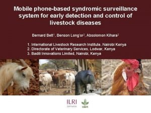 Mobile phonebased syndromic surveillance system for early detection