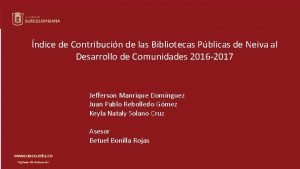 ndice de Contribucin de las Bibliotecas Pblicas de