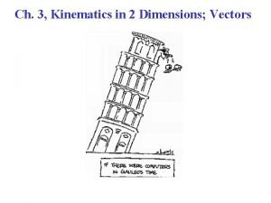 Ch 3 Kinematics in 2 Dimensions Vectors Vectors