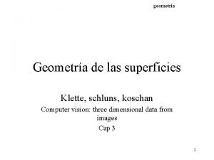 geometra Geometra de las superficies Klette schluns koschan
