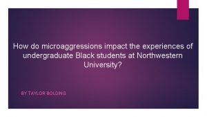 How do microaggressions impact the experiences of undergraduate