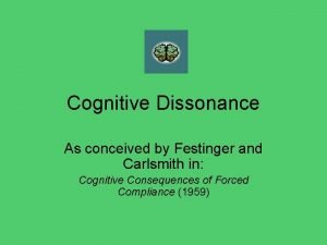 Cognitive Dissonance As conceived by Festinger and Carlsmith