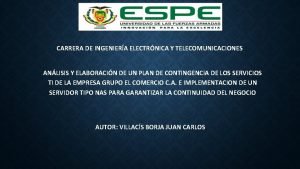 CARRERA DE INGENIERA ELECTRNICA Y TELECOMUNICACIONES ANLISIS Y