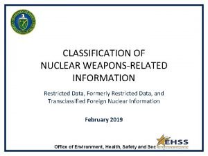 Formerly restricted data Formerly restricted data