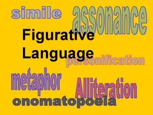 Figurative Language Figurative Language The opposite of literal