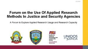 1212020 Forum on the Use Of Applied Research