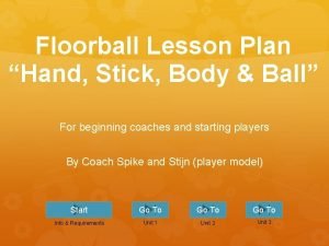 Floorball lesson plans
