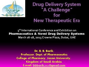 New drug delivery system
