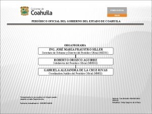 PERIDICO OFICIAL DEL GOBIERNO DEL ESTADO DE COAHUILA