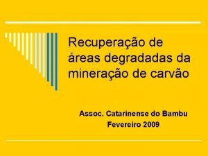 Recuperao de reas degradadas da minerao de carvo