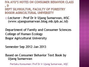 Prof ujang sumarwan