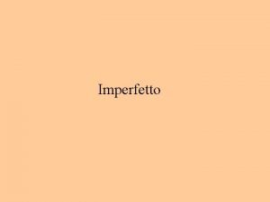 Imperfetto andare