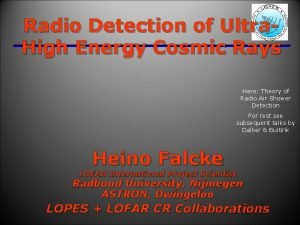 Radio Detection of Ultra High Energy Cosmic Rays