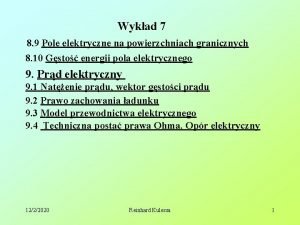 Wykad 7 8 9 Pole elektryczne na powierzchniach