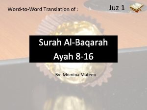 WordtoWord Translation of Surah AlBaqarah Ayah 8 16