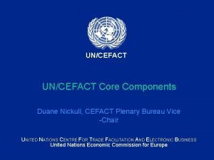 UNCEFACT Core Components Duane Nickull CEFACT Plenary Bureau