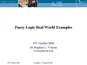 Fuzzy logic examples from real world