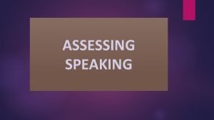 What is extensive speaking