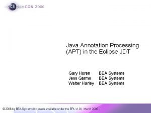 Eclipse annotation processor Eclipse annotation processor