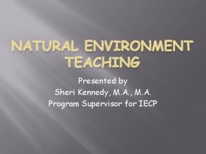 What is natural environment teaching