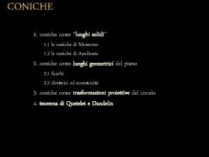 Sezioni coniche proiezioni ortogonali