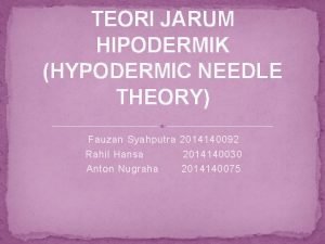 Contoh kasus hypodermic needle theory