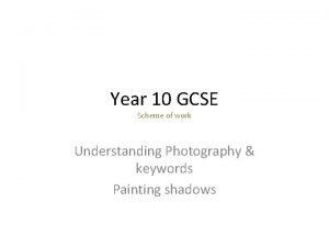 Gcse photography keywords