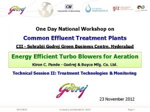 One Day National Workshop on Common Effluent Treatment