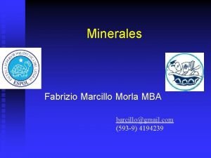 Minerales Fabrizio Marcillo Morla MBA barcillogmail com 593