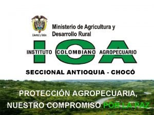 SECCIONAL ANTIOQUIA CHOC PROTECCIN AGROPECUARIA NUESTRO COMPROMISO POR