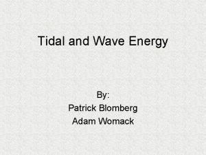 Tidal energy