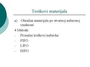 Trokovi materijala a Obraun materijala po stvarnoj nabavnoj