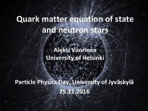 Quark matter equation of state and neutron stars