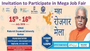 Invitation to Participate in Mega Job Fair 1