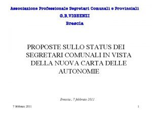 Associazione Professionale Segretari Comunali e Provinciali G B