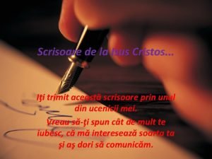 Scrisoare de la Isus Cristos Ii trimit aceast