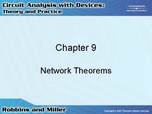 Chapter 9 Network Theorems Superposition Theorem Total current
