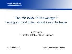 Isiweb of knowledge