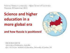 National Research University Higher School of Economics Moscow