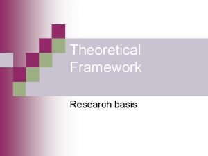 Theoretical framework example Theoretical framework example