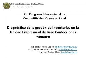 8 o Congreso Internacional de Competitividad Organizacional Diagnstico