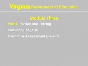Curriculum guide for driver education in virginia module 3